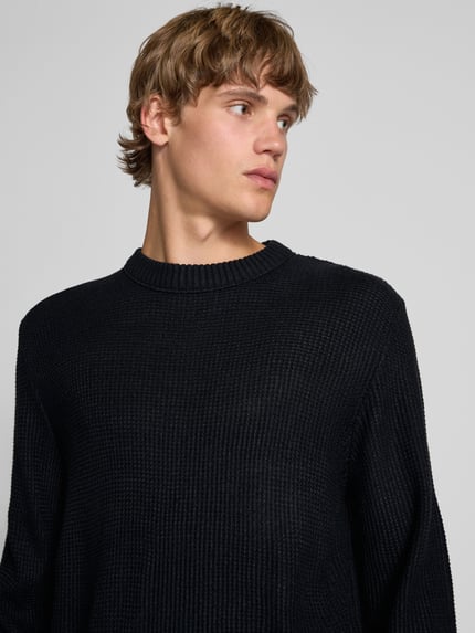 JACK & JONES Strickpullover mit Rundhalsausschnitt Modell 'ROY' Black 3