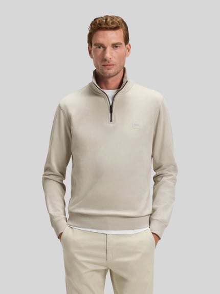 BOSS Orange Regular Fit Troyer aus reiner Baumwolle Modell 'Zetrust' Beige 4