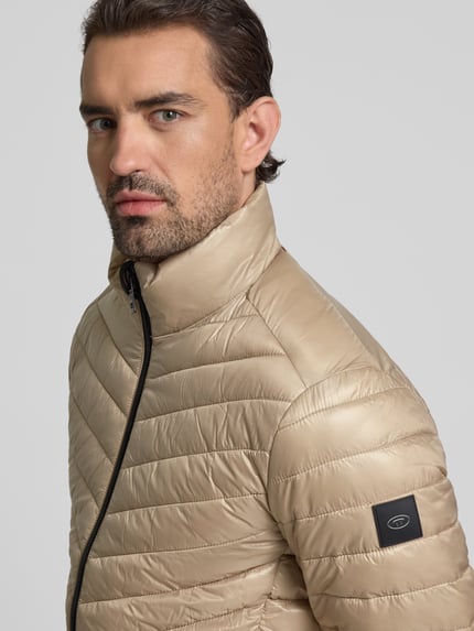 Tom Tailor Regular fit gewatteerd jack met mesh details Zand - 3