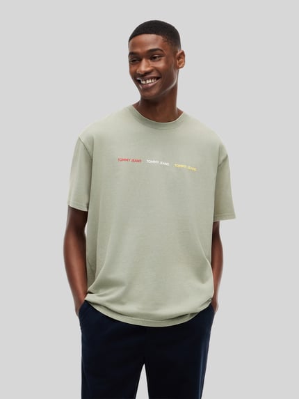 Tommy Jeans relaxed fit T-shirt van puur katoen Rietgroen - 4
