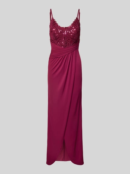 Lipsy Abendkleid mit Paillettenbesatz Dunkelrot 2