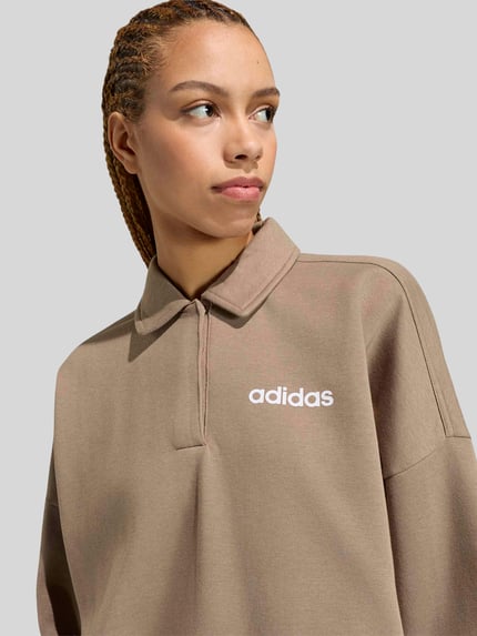 adidas Sportswear Sweatshirt mit Polokragen Taupe 5