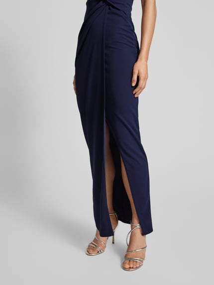 SISTAGLAM Abendkleid mit V-Ausschnitt Modell 'Chrome' Dunkelblau 3