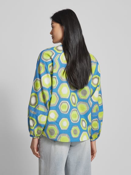 Emily Van den Bergh Bluse mit Allover-Print Blau 5