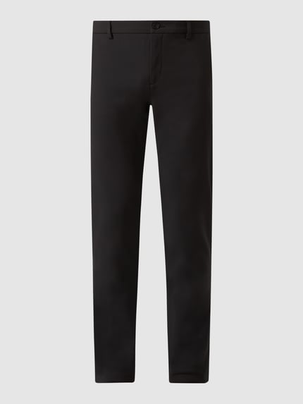 Casual Friday Slim Fit Hose in unifarbenem Design Modell 'Philip' Black 2