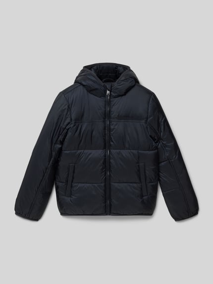 Champion Steppjacke mit Kapuze und Logo-Print Black 1