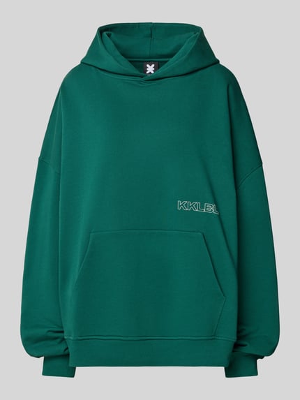 Oversized Hoodie mit Label-Print und Känguru-Tasche Shop The Look MANNEQUINE