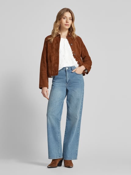 Apricot Relaxed fit blouse met structuurmotief Offwhite - 1