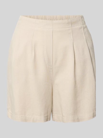 Produktfoto, Relaxed Fit Bermudas aus Viskose-Leinen-Mix Modell 'JESMILO' von Vero Moda, Optik: Unifarben, elastischer Bund, Flammgarn-Struktur, seitliche Eingrifftaschen, Materialverarbeitung: Viskose-Leinen-Mix