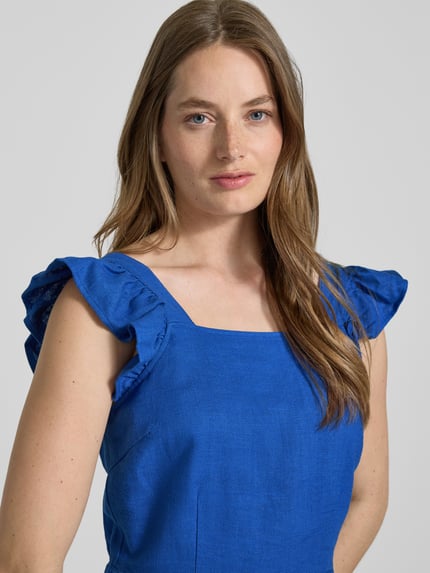 YAS Loose Fit Jumpsuit aus Viskose-Leinen-Mix Modell 'ISMA' Royal 3