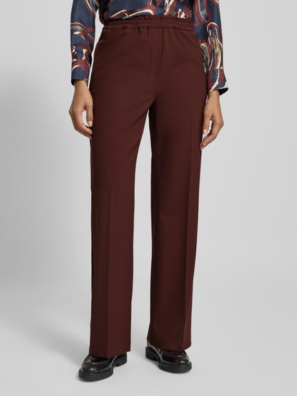 Weekend Max Mara Regular Fit Hose mit Schurwolle-Anteil Modell 'PETRA' Bordeaux 4