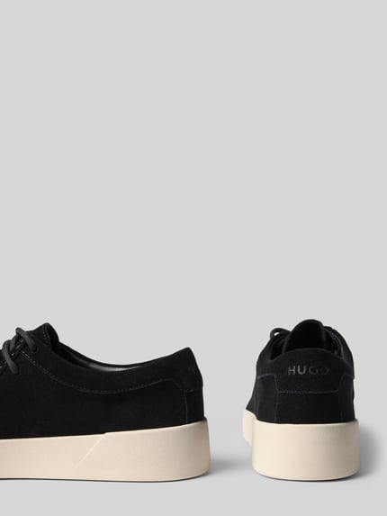 HUGO Buty sznurowane z naturalnej skóry model 'Lyde_derb_sd' Czarny 2