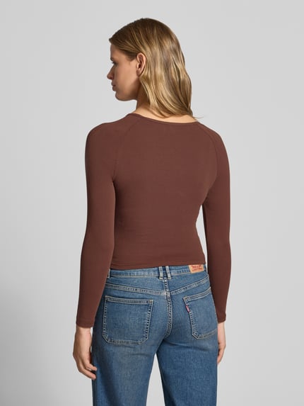 DAISY STREET Longsleeve mit Knöpfen Modell 'EMIE' Schoko 5
