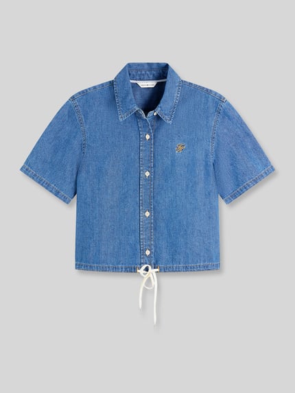 Tommy Hilfiger Relaxed fit jeansblouse van puur katoen Bleu gemêleerd - 2