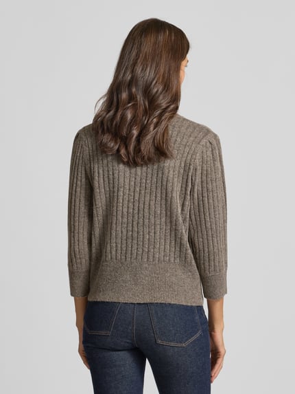 FREE/QUENT Gebreide pullover met structuurmotief, model 'HARA' Taupe - 5