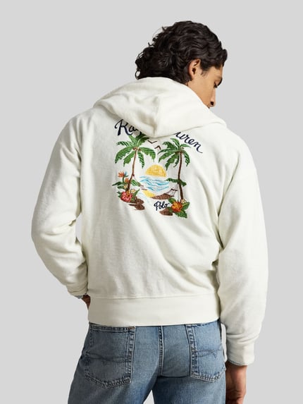 Polo Ralph Lauren Regular Fit Sweatjacke aus Baumwoll-Mix mit Rücken-Print Weiss 5