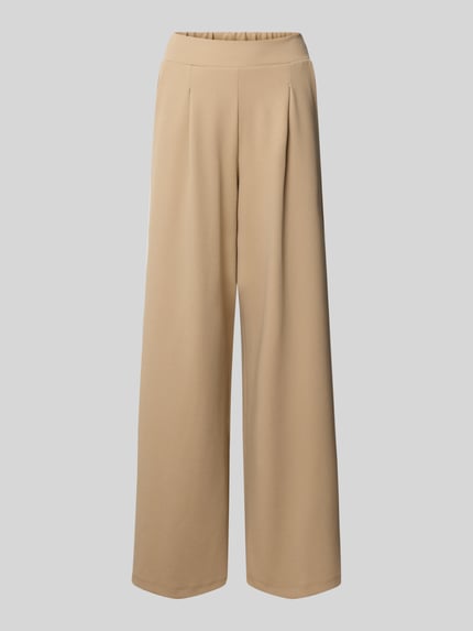 Tom Tailor Denim Regular fit bandplooibroek met elastische band Beige - 2