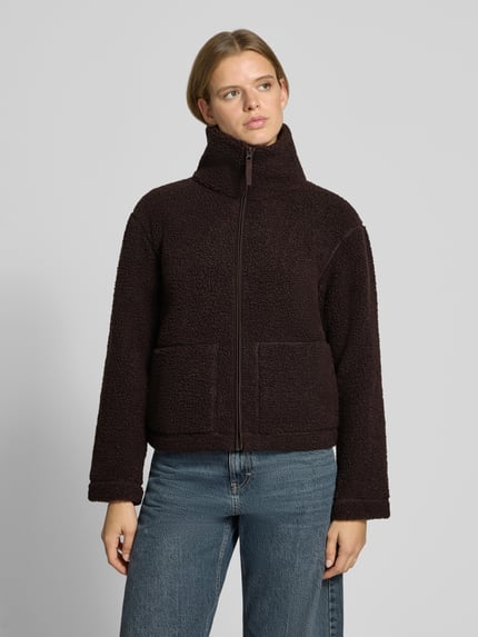 ONLY Kort teddyjack met hoge opstaande kraag model 'ONLMEGAN' Chocoladebruin - 4