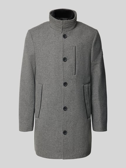 Tom Tailor Regular Fit Wollmantel mit Stehkragen Anthrazit 2