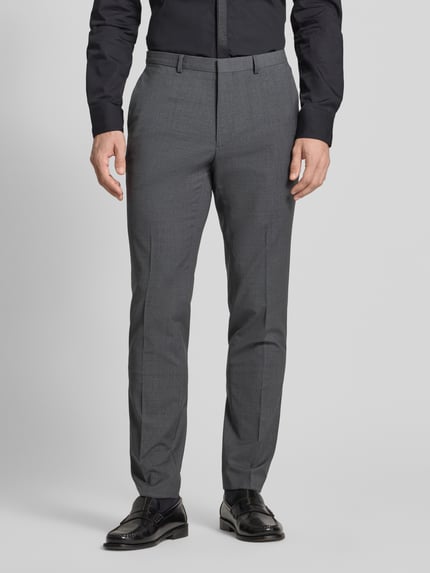 HUGO Slim Fit Anzughose aus Woll-Mix Modell 'HESTEN' Anthrazit Melange 4