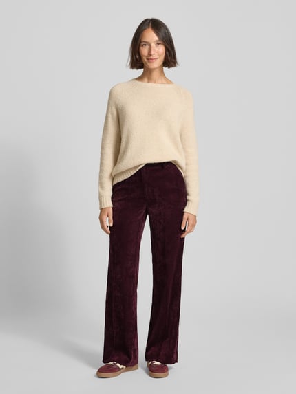 CAMBIO Wide Fit Cordhose mit Bügelfalten Modell 'Amelie' Bordeaux 1