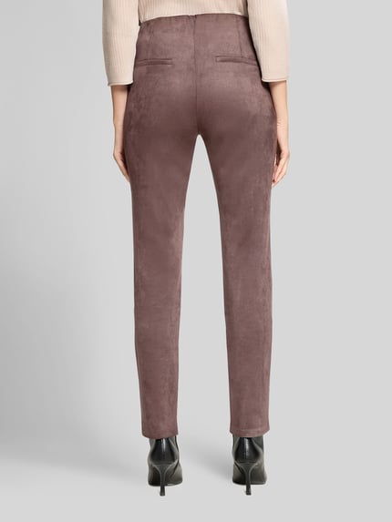 Betty Barclay Broek van imitatieleer met logodetail Donkerbruin - 5