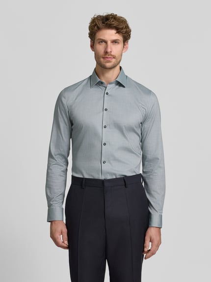 OLYMP No. Six Super Slim Fit Businesshemd aus Baumwoll-Mix Gruen 4