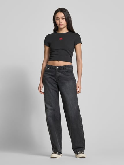 REVIEW T-Shirt mit Label-Stitching Black 1
