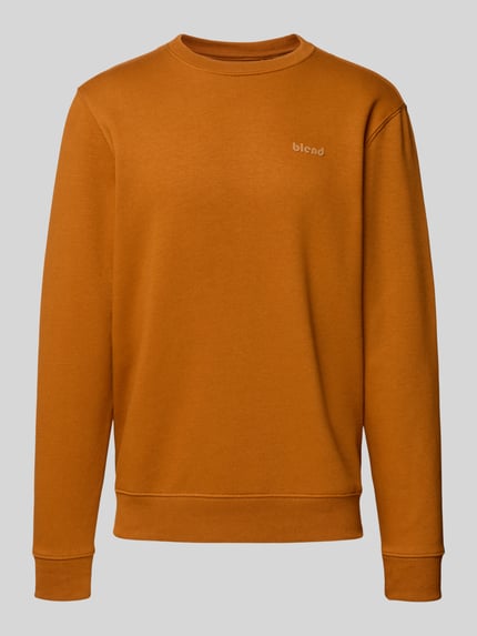 Blend Sweatshirt mit Rundhalsausschnitt und Logo Cognac 2