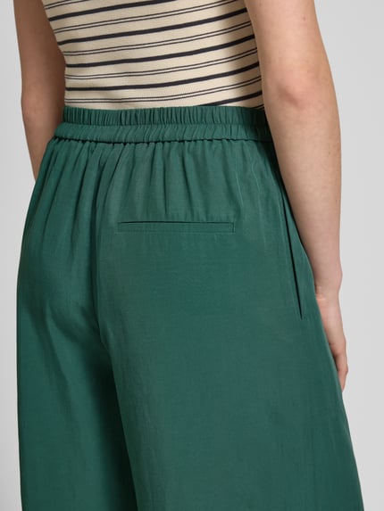 Marc O'Polo Wide leg culotte van een mix van lyocell en linnen Smaragdgroen - 3