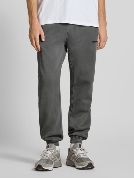 PEGADOR Tapered fit sweatpants met labelstitching Zwart - 4