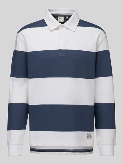 Produktfoto, Sweatshirt Modell 'MATEO' mit Polokragen von PEPE JEANS, mehrfarbig gestreift, Piqué-Struktur, lange Ärmel, Regular Fit