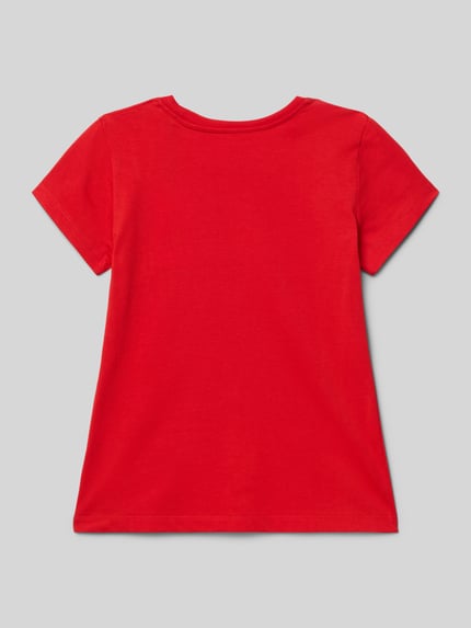 Calvin Klein Jeans T-shirt o kroju regular fit z nadrukiem z logo model ‘Signature’ Czerwony 3