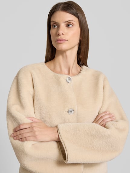 Marella Teddyjacke mit Rundhalsausschnitt Modell 'CECIL' Offwhite 3