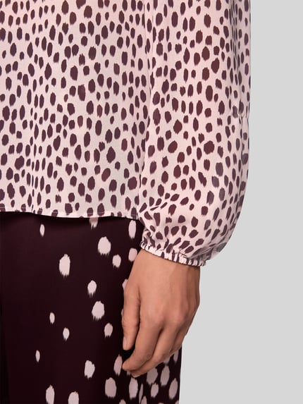 Marc Cain Loose Fit Bluse aus Polyester mit Punkte-Print Rosa 6