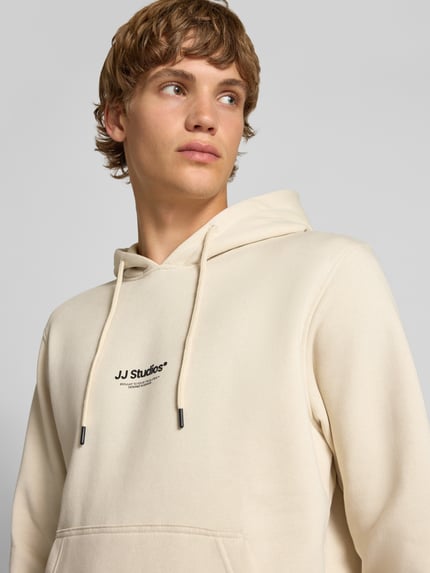 JACK & JONES Hoodie met labelprint model 'SOHO' Beige - 3