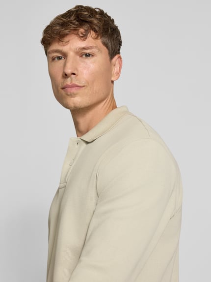 BOSS Orange Regular Fit Poloshirt aus Baumwoll-Mix Beige 3