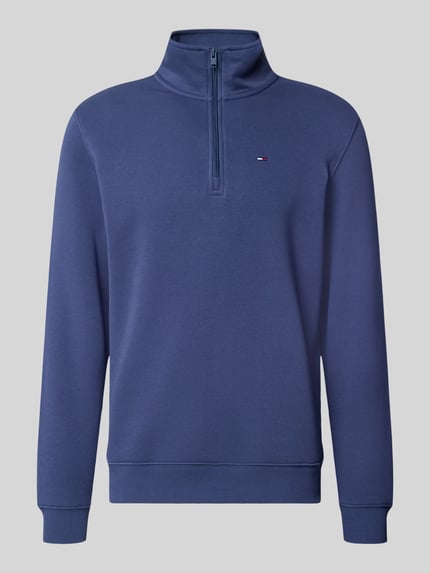 Produktfoto, Regular Fit Sweatshirt aus Baumwoll-Mix von Tommy Jeans Herren Sweatshirt, kolor niebieski, prosty fason, gładka faktura