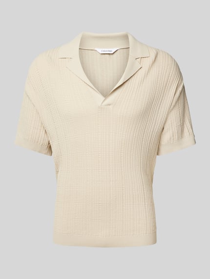 Calvin Klein Underwear Regular fit poloshirt met structuurmotief Beige - 1