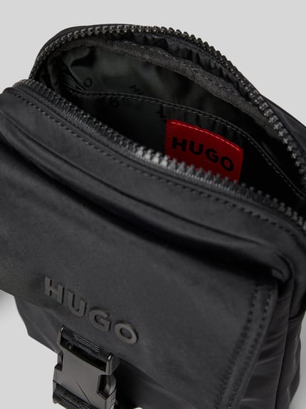 HUGO Handtas met labeldetail, model 'Marsel' Zwart - 4