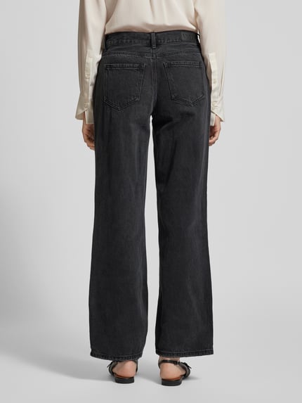 VERO MODA Straight fit high waist jeans met studs, model 'FILIPPA' Zwart - 5