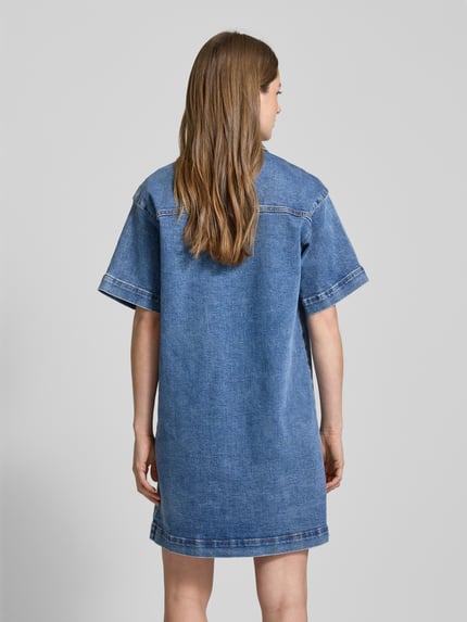 YAS Knielange jeansjurk met doorknoopsluiting, model 'ELSA' Jeansblauw - 5