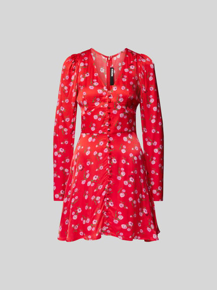ROTATE Mini-jurk met all-over motief Rood - 2