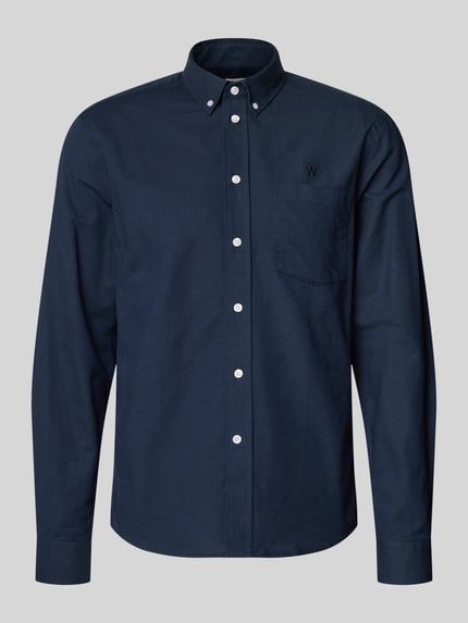 Wood Wood Regular Fit Freizeithemd mit Button-Down-Kragen Modell 'Adam' Blau 2