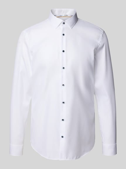 Jake*s Super Slim Fit Business-Hemd mit Kentkragen Weiss 2