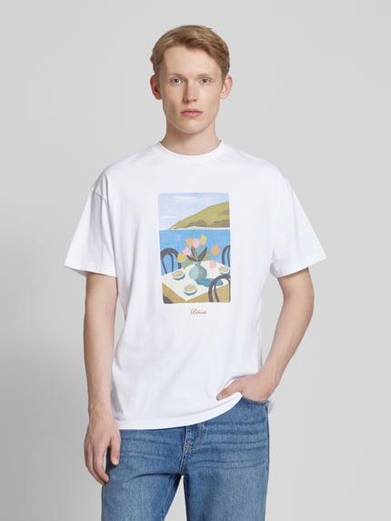 BLKVIS T-Shirt mit Motiv-Print Modell 'SOSTA' Weiss 4