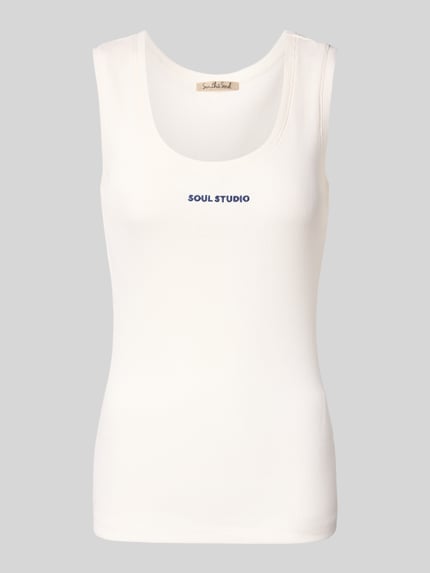 Smith and Soul Tanktop in riblook met stitching Wit - 2