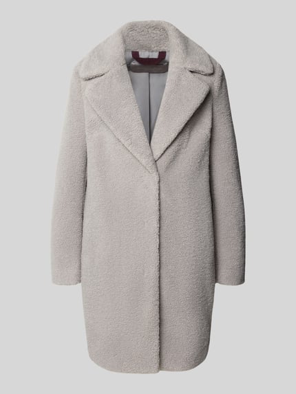 Christian Berg Woman Selection Teddymantel mit Reverskragen Hellgrau 1