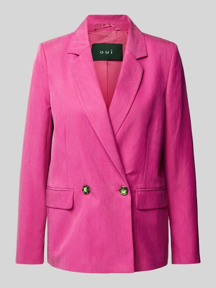 Oui Blazer in unifarbenem Design Fuchsia 2