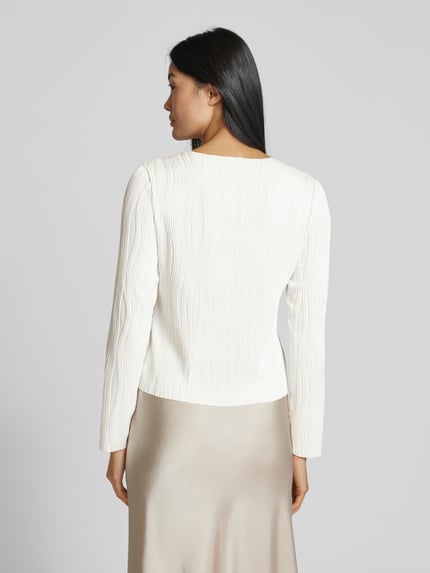 Christian Berg Woman Selection Shirt met lange mouwen en structuurmotief Ecru - 5